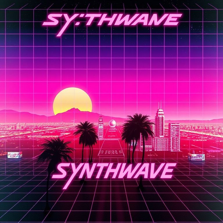 Synthwave Album Cover Style