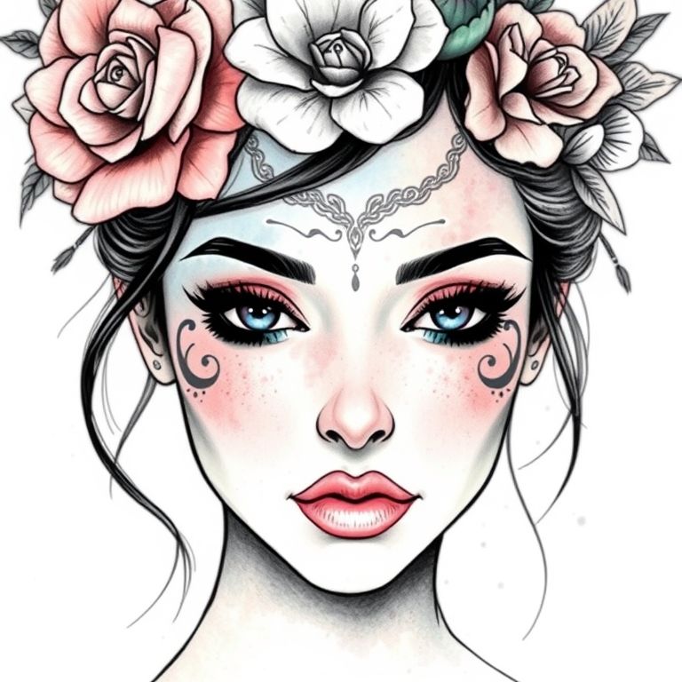 Watercolor Tattoo Style